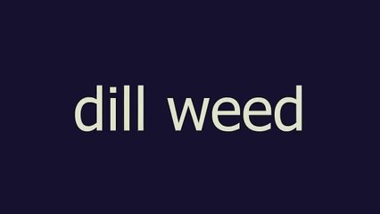 dill weed meaning and pronunciation