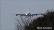 Thai Airways A380 crosswind landing at Narita Airport.  Crosswind Landing