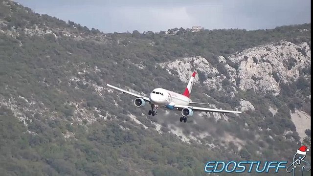 Strong Crosswind Landing - Austrian Airlines - Airbus A319 - SPU/LDSP Split airport Crosswind Landing