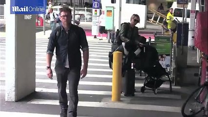 Lara Bingle lands back in Sydney with Sam and baby Rocket Zot _ Daily Mail Online