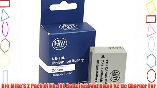 Big Mike'S 2 Pack Of Nb-10L Batteries And Rapid Ac Dc Charger For Canon Powershot Sx40 Hs Sx40Hs