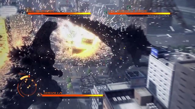 GODZILLA Ps4: Online battle Godzilla (Vapor Breath) vs Godzilla 2014 vs Hedorah