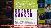 FREE PDF  What Your Doctor May Not Tell You Abouttm Breast Cancer How Hormone Balance Can Help FULL DOWNLOAD