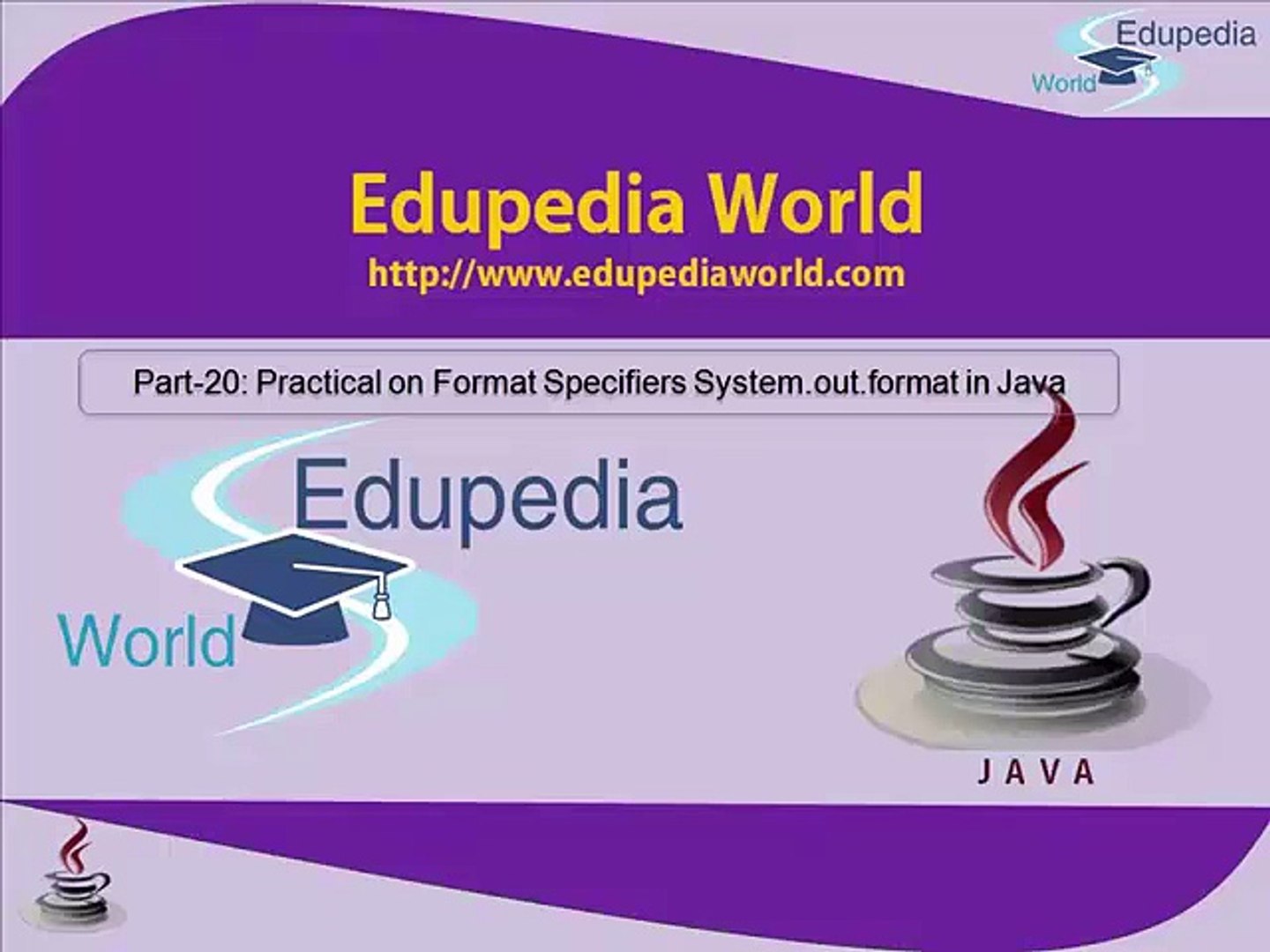 System.Out.Format(Java Specifers)