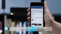 Facebook shares soar after Q4 tops estimates