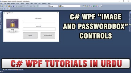 C# WPF Tutorial In Urdu - C# WPF Image And PasswordBox controls Tutorial