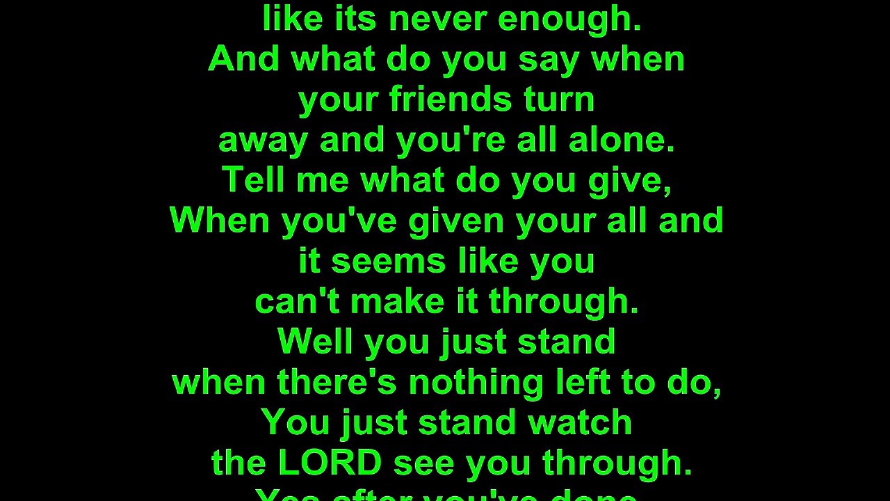 Donnie McClurkin Stand Lyrics video Dailymotion