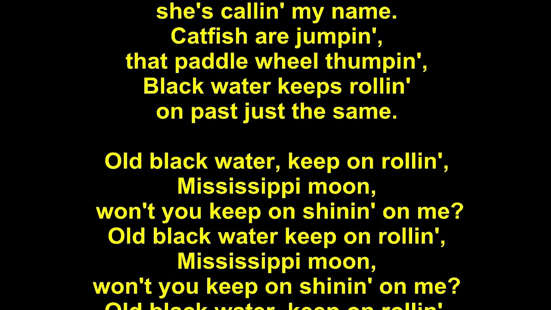 Doobie Brothers – Black Water Lyrics