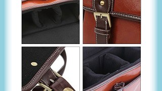 iPretty Bolso Equipaje Funda de Cuero con Compartimientos para DSLR C?mara de Hombro Vintage