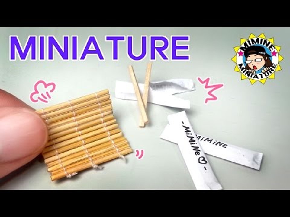 미니어쳐 김발 & 나무 젓가락 만들기 Miniature - Bamboo mat & wooden chopsticks / 미미네 미니어쳐