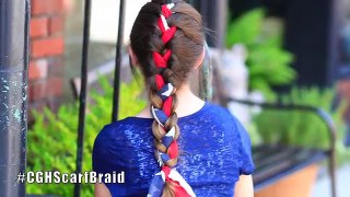 3-Minute Scarf Braid   4th of July Hairstyles