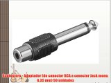 Radiostore - Adaptador (de conector RCA a conector Jack mono 635 mm) 50 unidades