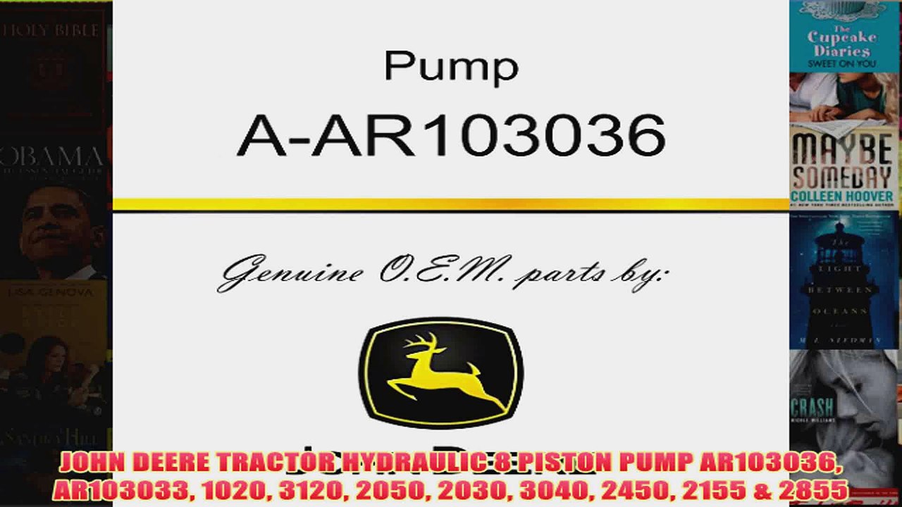 BEST  JOHN DEERE TRACTOR HYDRAULIC 8 PISTON PUMP AR103036 AR103033 1020 3120 2050 2030 3040 2450 REVIEW