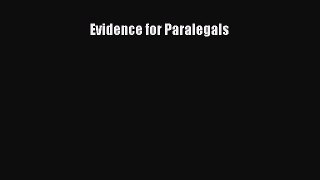 Evidence for Paralegals  Free PDF