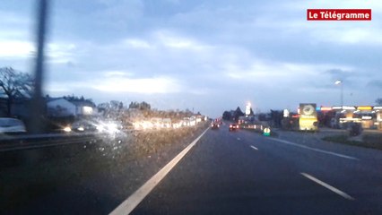 Guingamp. Impressionnant bouchon sur la RN12