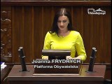 Poseł Joanna Frydrych - Wystąpienie z dnia 13 stycznia 2016 roku.