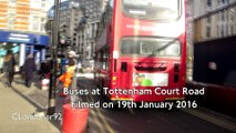 Buses at Tottenham Court Road January 2016