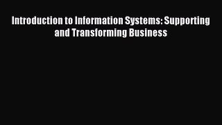 (PDF Download) Introduction to Information Systems: Supporting and Transforming Business PDF