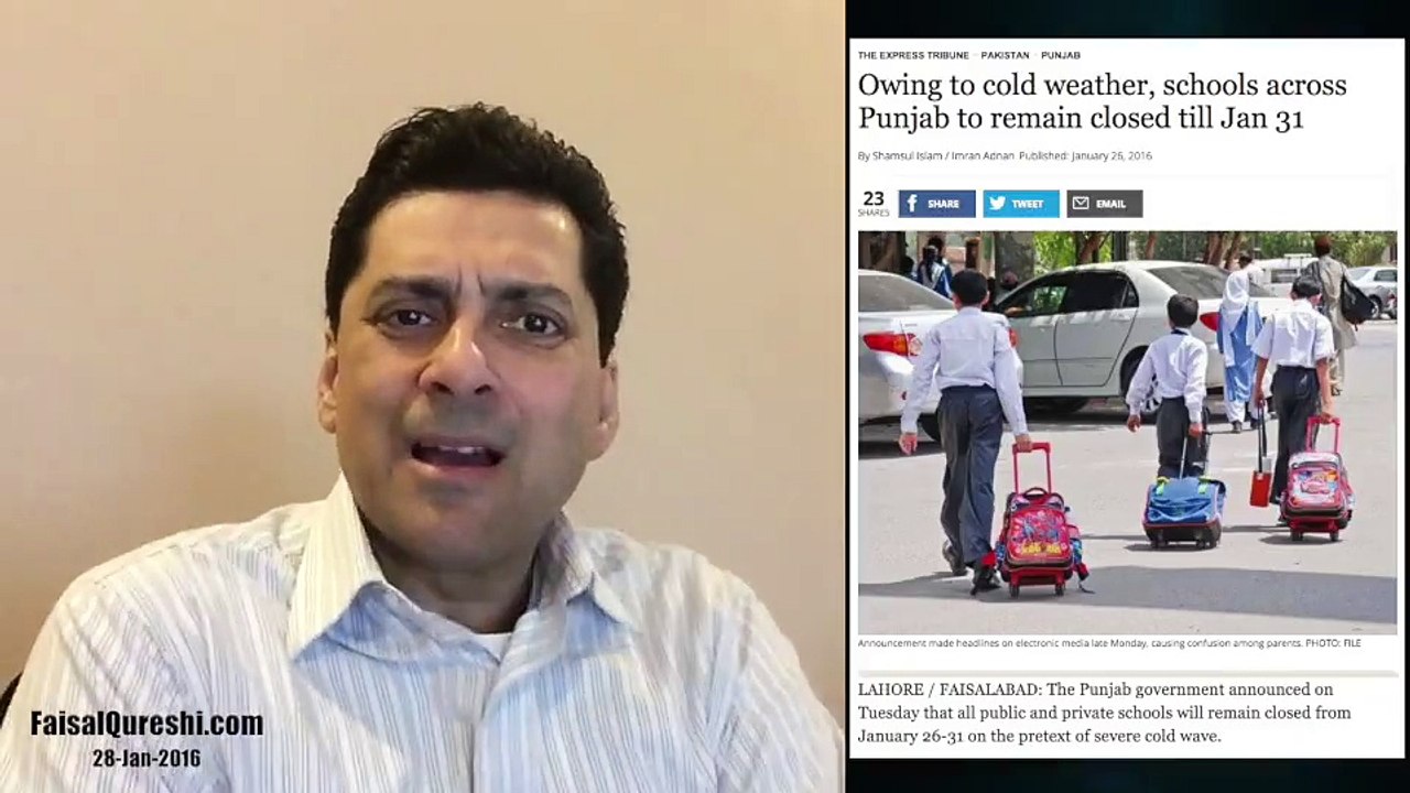 Faisal Qureshi Comments on School holidays and a national confusion!
