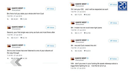 Kanye West craque sur twitter! - Le rewind du jeudi 28 janvier 2016.