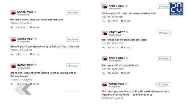 Kanye West craque sur twitter! - Le rewind du jeudi 28 janvier 2016.