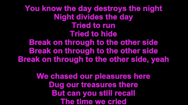 Doors – Break On Through Lyrics