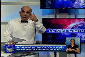 Sacapintas detenidos con el botín en sus manos y un arma de fuego