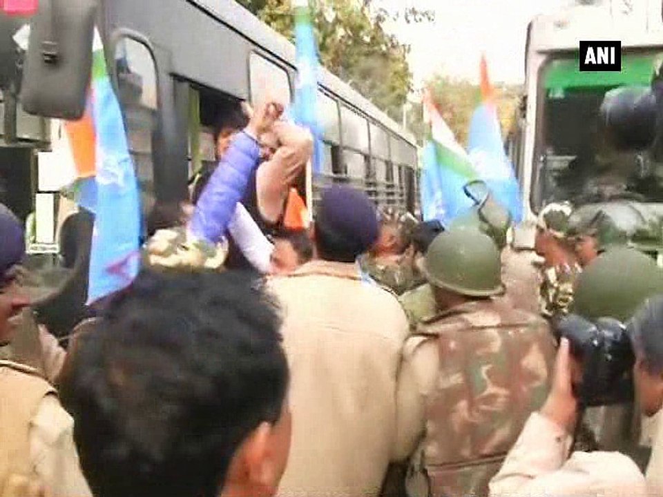 RohithVemula suicide: NSUI protests outside HRD Ministry