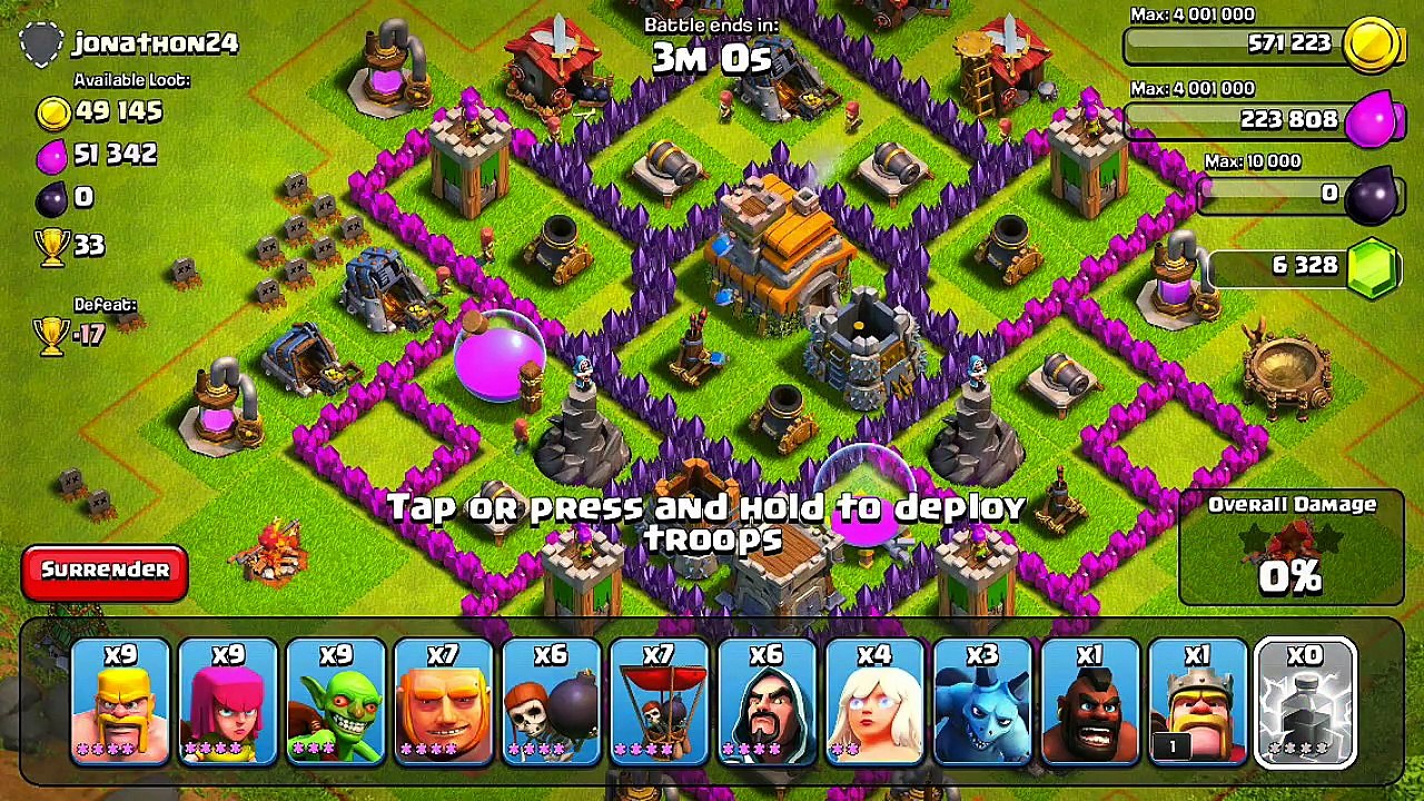Clash of Clans - Defenseless Champion #5 Variety Attack
