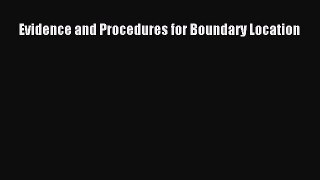 (PDF Download) Evidence and Procedures for Boundary Location PDF