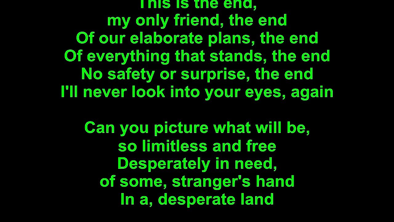 Doors – The End Lyrics