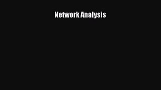 Network Analysis  PDF Download