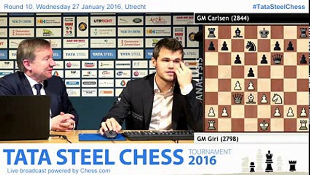 Tata Steel Chess Tournament 2016 Anish Giri Vs Magnus Carlsen - Round 10.