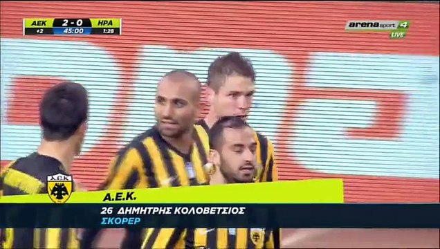 2-0 Dimitrios Kolovetsio Goal Greece Cup Quarterfinal - 28.01.2016, AEK Athens 2-0 Iraklis Salonica