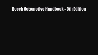 (PDF Download) Bosch Automotive Handbook - 9th Edition Download