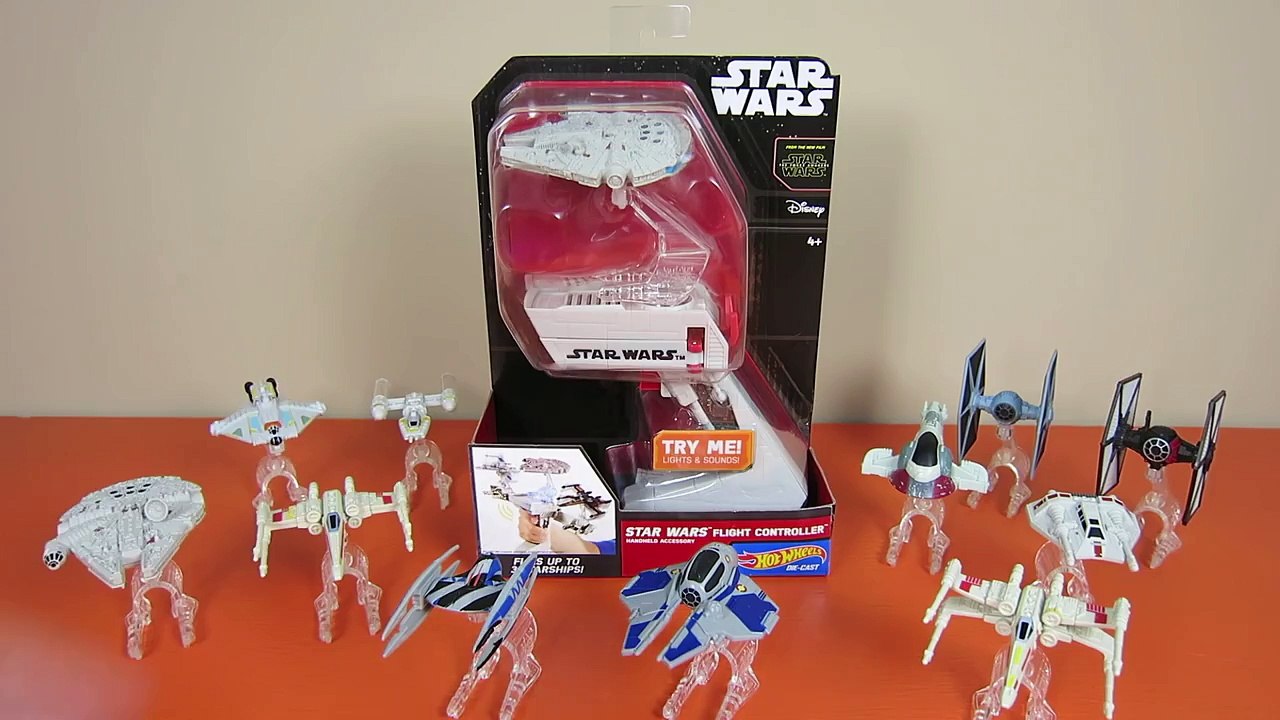 STAR WARS THE FORCE AWAKENS HOT WHEEL STARSHIP FLIGHT CONTROLLER X WING TIE FIGHTER BATTLE