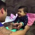Cute Kid Laughing on Nails Cut