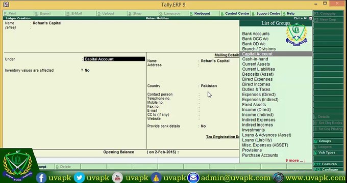 Lecture 7 how to maintain ledgres accounts in tally in hindi urdu
