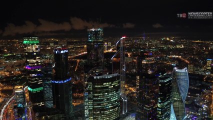 NEWSCOPTER - Beautiful Moscow Nights 4К Aerial. Новогодняя Москва 2016 с воздуха 4К