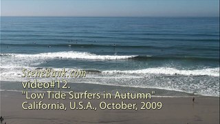 Low-Tide Surfers in Autumn