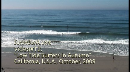Low-Tide Surfers in Autumn