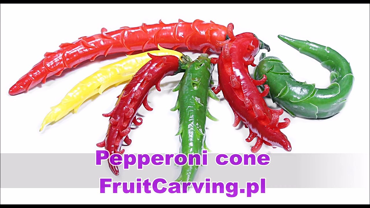 026. Free vegetable carving course pepperoni cone _ Darmowy kurs carvingu szyszka z papryki