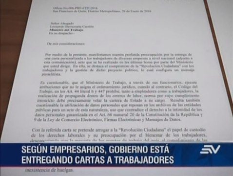 Gobierno entrega cartas a trabajadores según empresarios