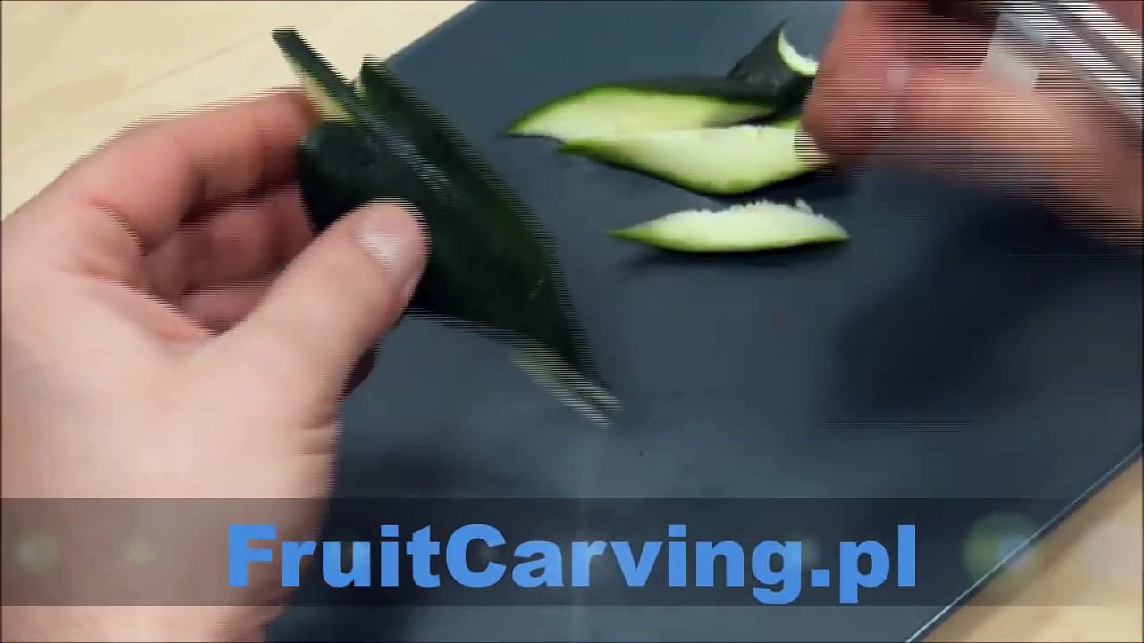 028. Free fruit carving course zucchini leaf _ Darmowy kurs carvingu liść z cukinii