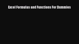 [PDF Download] Excel Formulas and Functions For Dummies [Download] Full Ebook