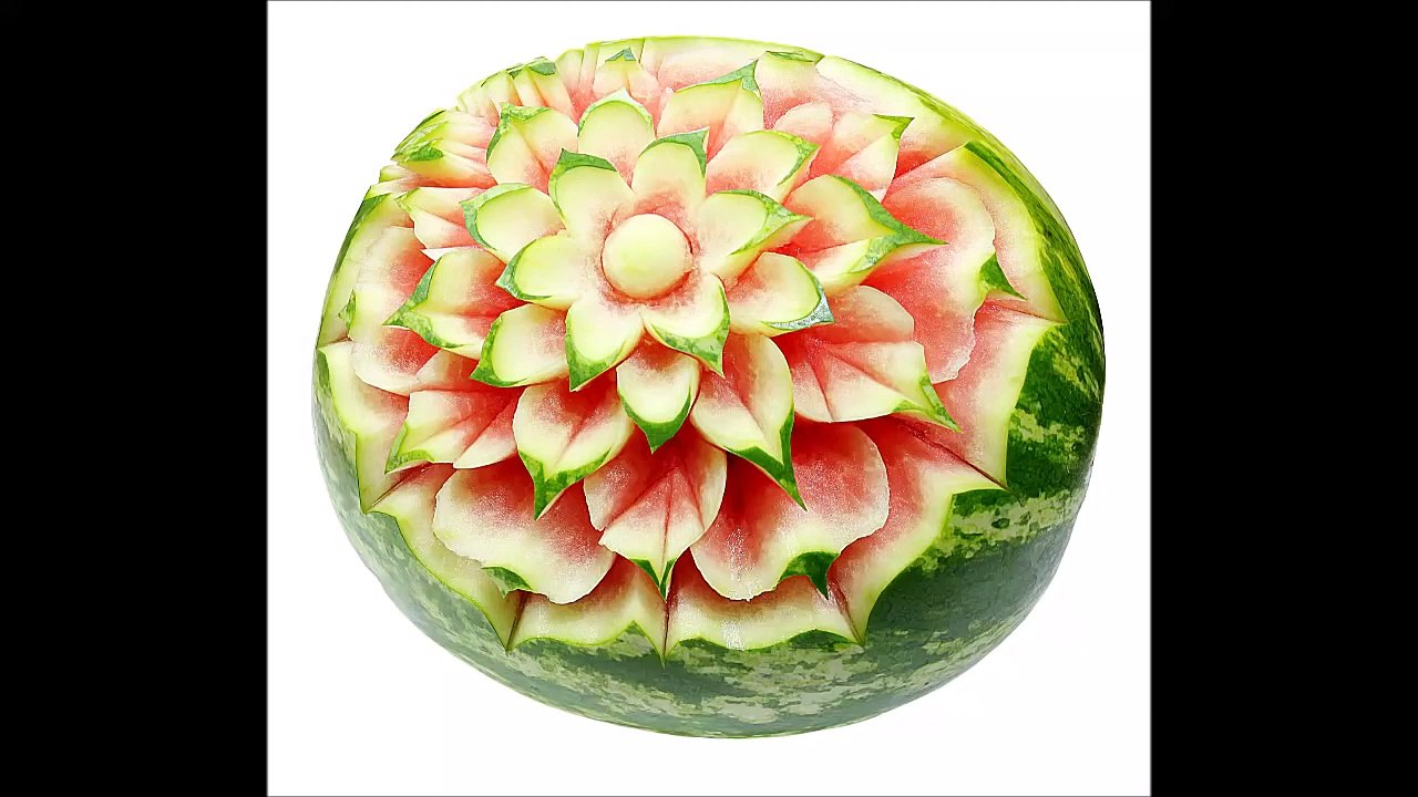 029. Free fruit carving course flower in watermelon _ Darmowy kurs carvingu kwiat w arbuzie
