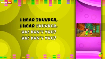 I Hear Thunder Karaoke Version With Lyrics Cartoon/Animated English Nursery Rhymes For Kid
