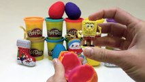 Play Doh Surprise Eggs Christmas Toys Chocolate Marvel Heroes SpongeBob Dora