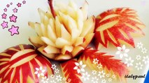 Art In Apple Flower _ Fruit Carving Apple Leaf _ Apple Carvings _ Creative Garnishes (Italypaul)