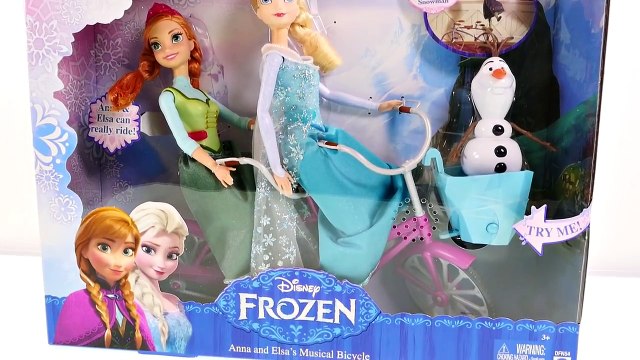 Frozen Anna and Elsa Musical Bicycle Disney Princess Barbie Dolls - Frozen Songs